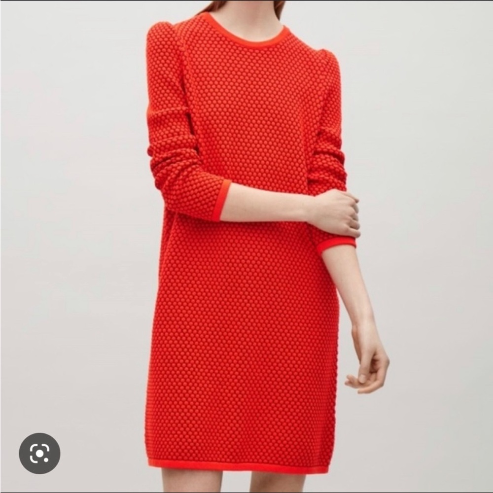 COS nubby orange sweater dress, size S
